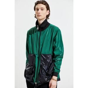 New Urban Outfitters LYpH Smitt Two-Tone Track Jacket $479  MEDIUM  Green/Black